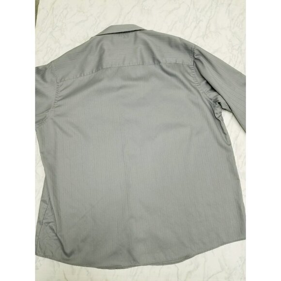 Kenneth Cole Reaction metallic gray Button Down Dress Shirt wrinkle free XXL - Picture 11 of 11